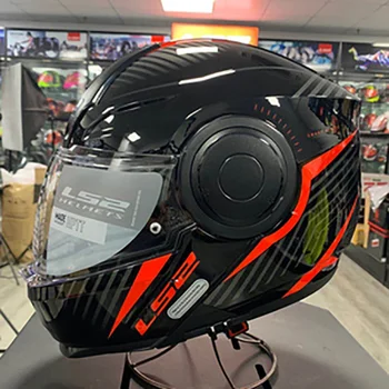 LS2 FF902 Мотоциклетный флип-шлем с защитой от тумана, двухобъективный мотоциклетный полный шлем, гоночный шлем, шлем для мотокросса casco moto