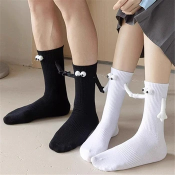 Носки для пары Магнитные Носки для пары, Магнитные носки для рук, дышащие удобные носки с кукольными глазами, Клубные носки знаменитостей Ins