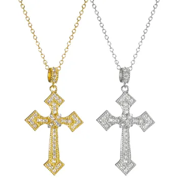 Модный высококачественный блестящий циркон, подвеска с крестом Для мужчин и женщин, Трендовое индивидуальное банкетное ожерелье, ювелирные изделия