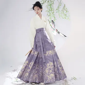 Винтажная юбка с Лошадиным лицом из династии Мин, Роскошное Элегантное традиционное китайское платье Hanfu с рисунком китайских воздушных змеев.