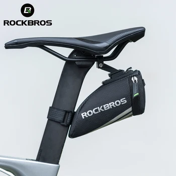 Официальная сумка ROCKBROS, портативный нейлоновый Мини-задний карман, маленькое светоотражающее сиденье, Седло Сзади, Аксессуары для горных велосипедов